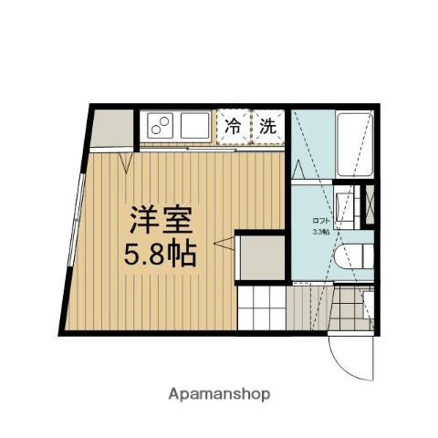 ラシュレ(ワンルーム/1階)の間取り写真