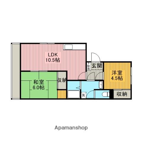 相武台スカイパレス(2LDK/2階)の間取り写真