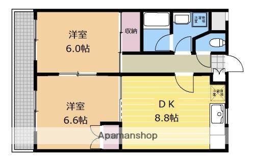 チェリーヒルズNO3(2DK/4階)の間取り写真