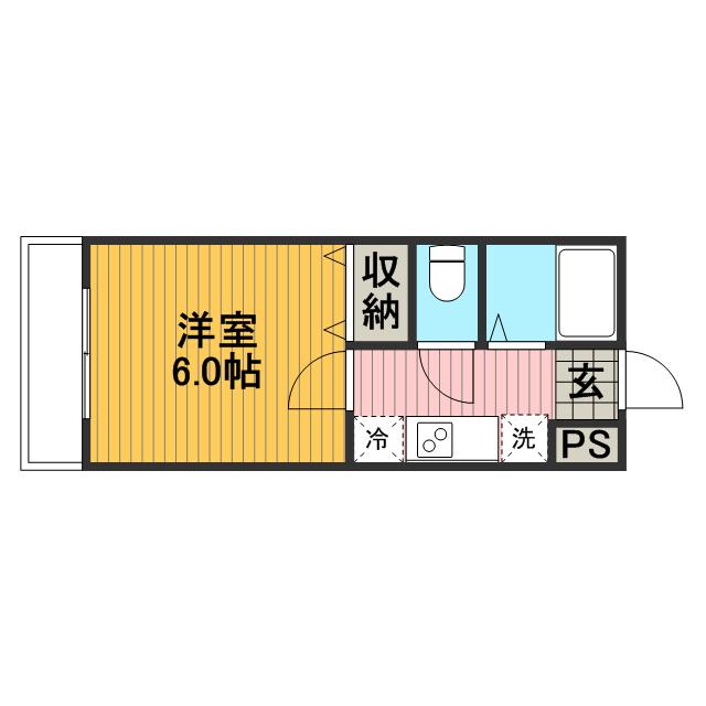 ランドペアハイム(1K/2階)の間取り写真