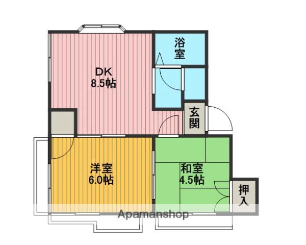 ラプラス藤進(2DK/1階)の間取り写真