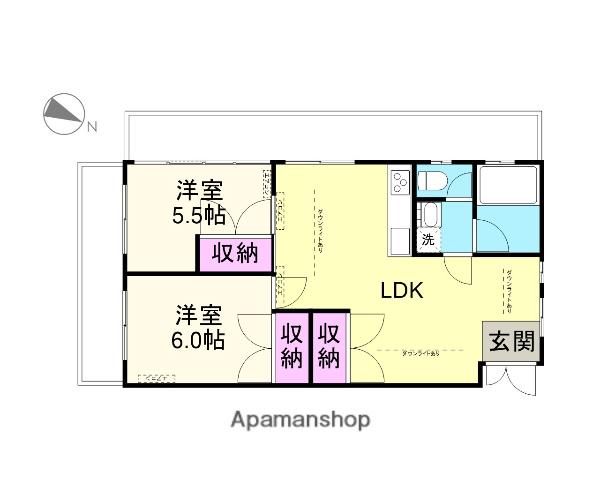 加藤ビル(2LDK/3階)の間取り写真