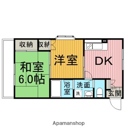 パレスジュン2(2DK/2階)の間取り写真