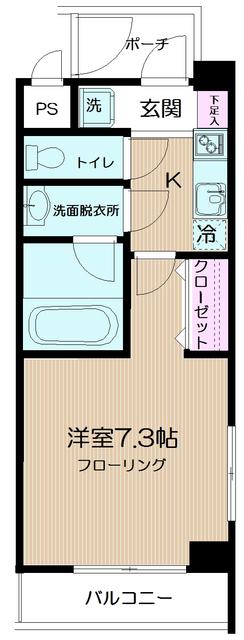 ペペール(1K/2階)の間取り写真