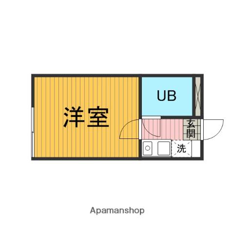 エクレール中央林間(1K/1階)の間取り写真