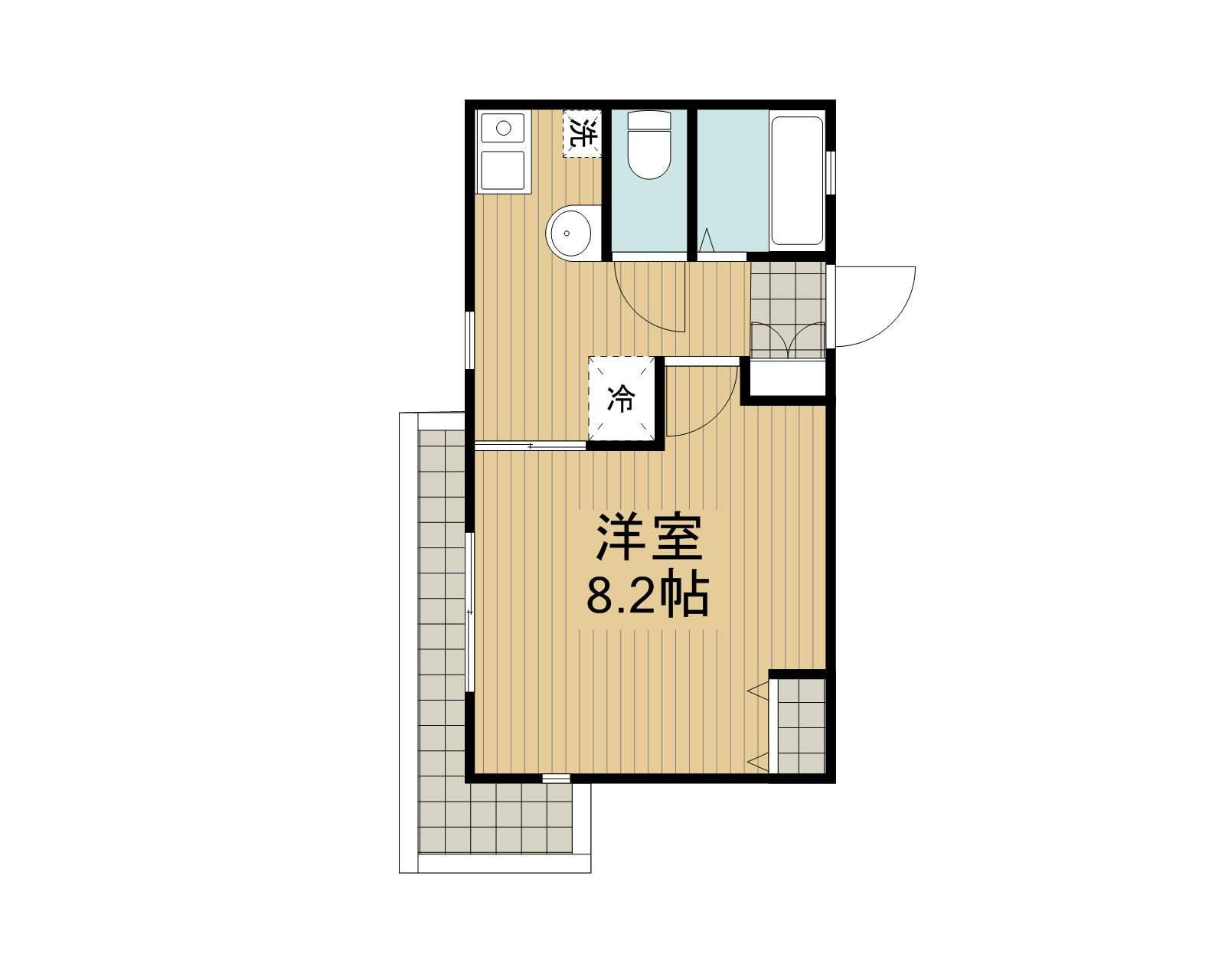 リバレッジSUN(1K/3階)の間取り写真
