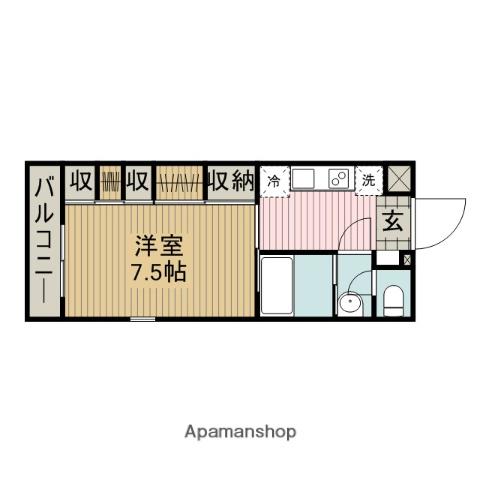 APEXマフィン(1K/1階)の間取り写真