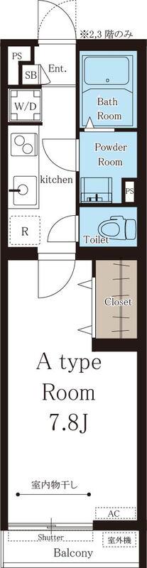 リブリ・ホルテンズィー(1K/2階)の間取り写真