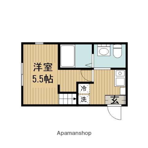 リッツ北里(1K/1階)の間取り写真