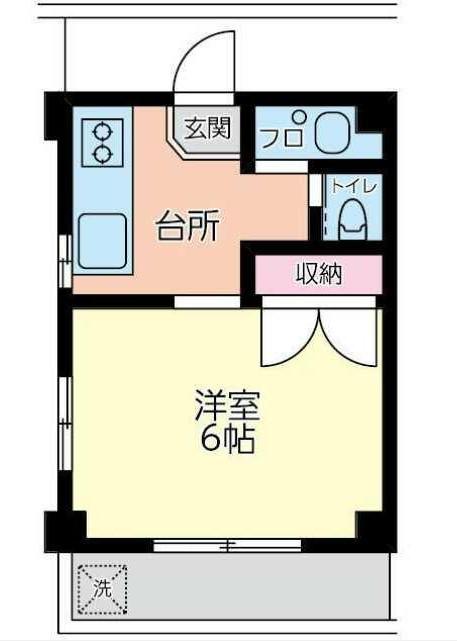 吉木コーポ(1K/2階)の間取り写真