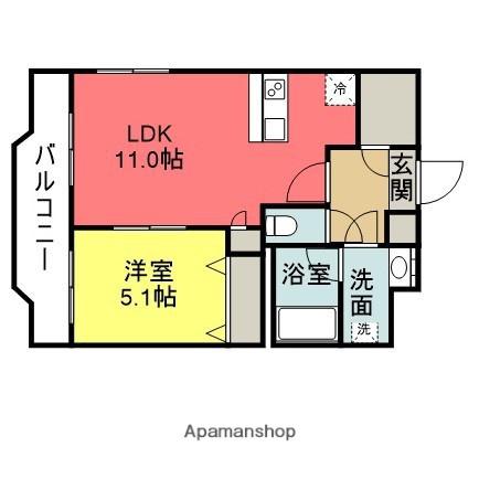 ベルコリーヌⅢ(1LDK/2階)の間取り写真