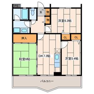 グランドルチェ(3DK/2階)の間取り写真