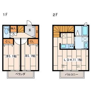 ＳＪ中央林間　Ｂ棟(2LDK)の間取り写真