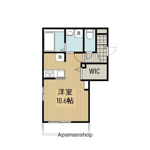 LUNA PIENA北里(ワンルーム/1階)の間取り写真