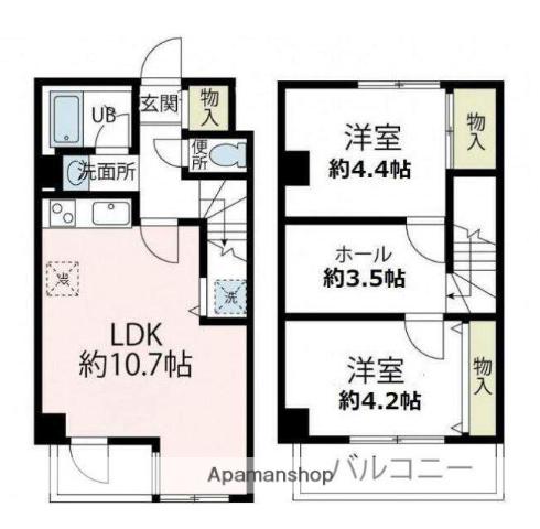 ピアレジアオヤマ5(2LDK/3階)の間取り写真