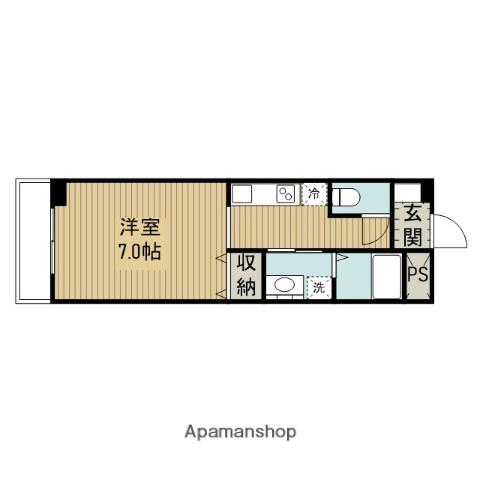 ハウスKTルーム(ワンルーム/3階)の間取り写真