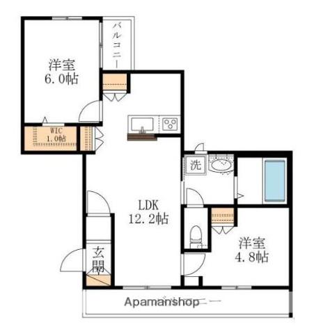 LA BARONE(2LDK/3階)の間取り写真