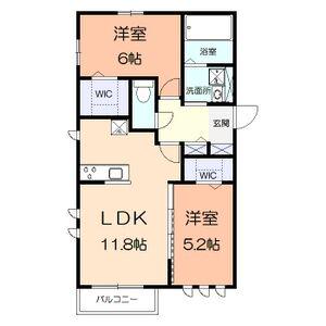 ベルモード(2LDK/1階)の間取り写真