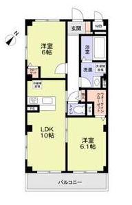 フィレ・デ・フルール(2LDK/1階)の間取り写真