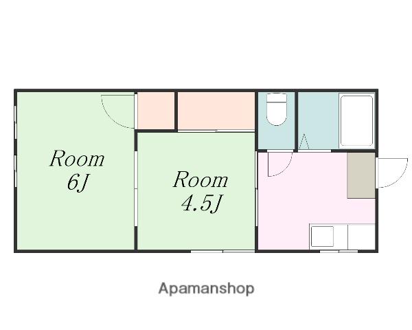 ハイツ咲(2K/2階)の間取り写真