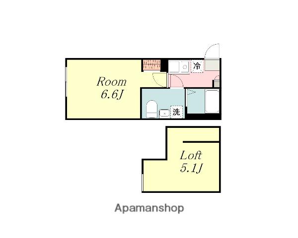 C.B.GREY.東林間(1K/2階)の間取り写真