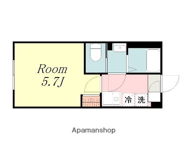 C.B.GREY.東林間(1K/1階)の間取り写真