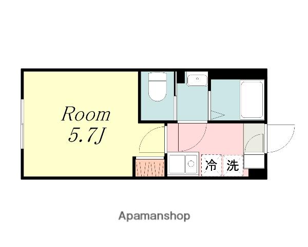 C.B.GREY.東林間(1K/1階)の間取り写真