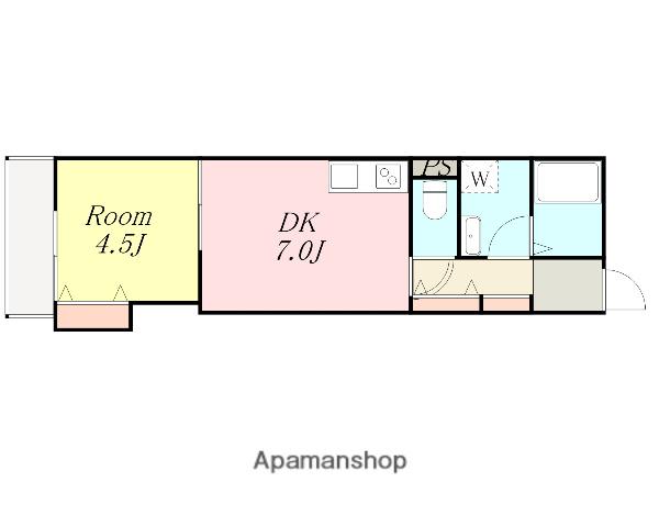 フォレスト相武台(1DK/1階)の間取り写真