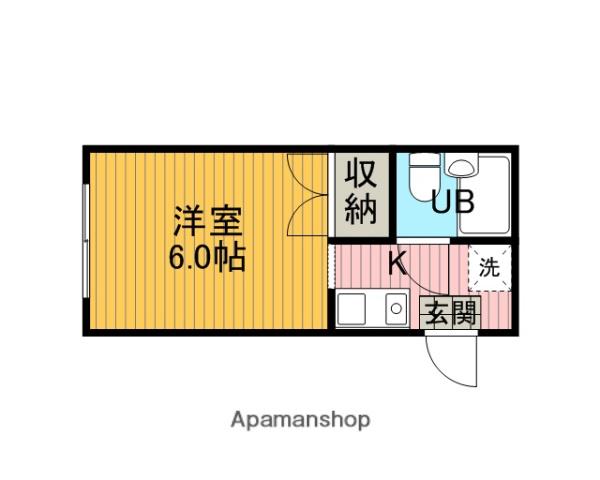 シェ・ゼール(ワンルーム/1階)の間取り写真