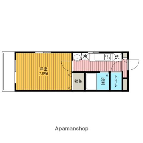 リバーサイド(1K/2階)の間取り写真