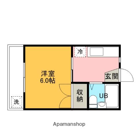 浅沼コーポ(1K/2階)の間取り写真