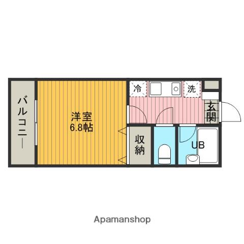 SKYSTAGE(1K/2階)の間取り写真