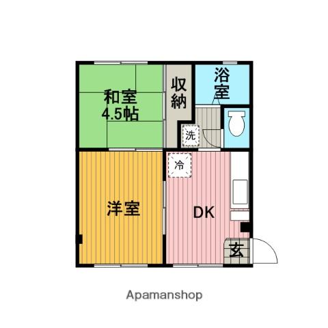 サンハウス(2DK/2階)の間取り写真