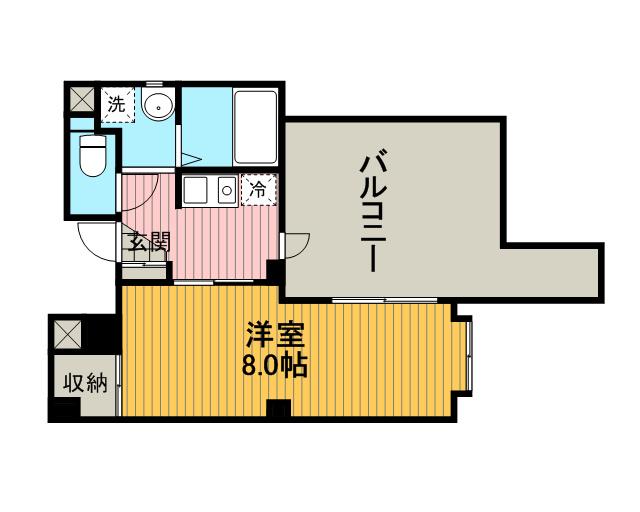 ラグラシューズ相模大野(1K/7階)の間取り写真