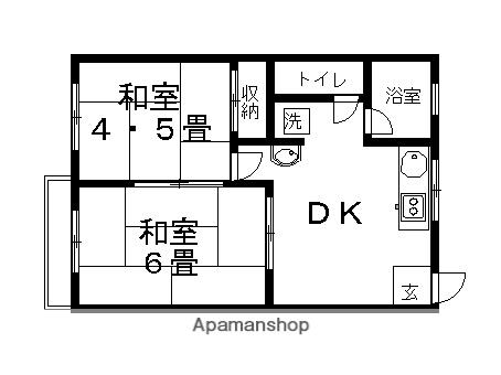 第一オリオンハイムB棟(2DK/2階)の間取り写真