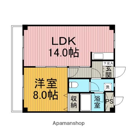 ルミエール北里(1LDK/3階)の間取り写真