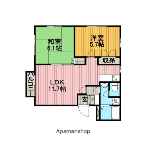 アバーニ(2LDK/2階)の間取り写真