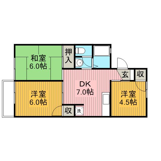 ファミールMA3(3DK/2階)の間取り写真