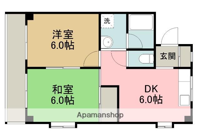 マンショングレイス(2DK/6階)の間取り写真