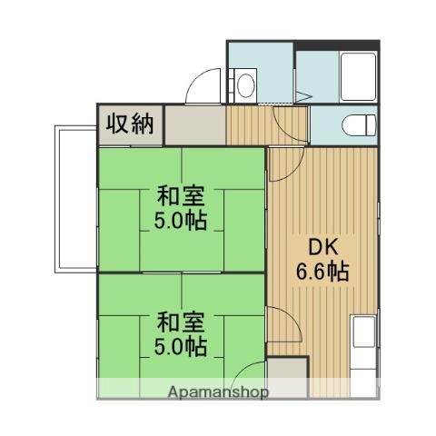 コーポDAN(2DK/2階)の間取り写真