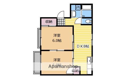 コートハイツ(2DK/2階)の間取り写真