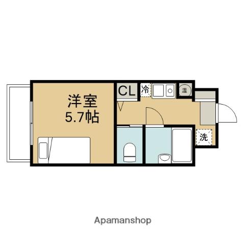 多摩学生マンション(1K/2階)の間取り写真