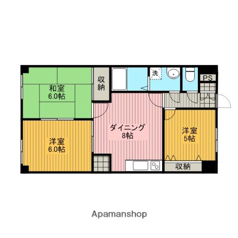 ペルテ星ヶ丘(3DK/5階)の間取り写真