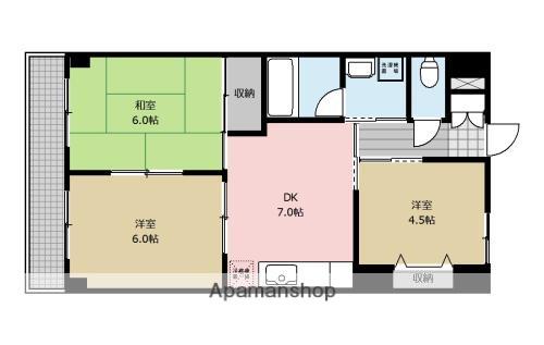 グランメールオクウラ(3DK/10階)の間取り写真