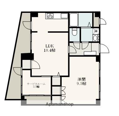 ドミール相模大野(1SDK/3階)の間取り写真