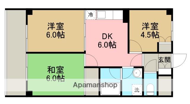 サガミベイサイドヒル(3DK/6階)の間取り写真