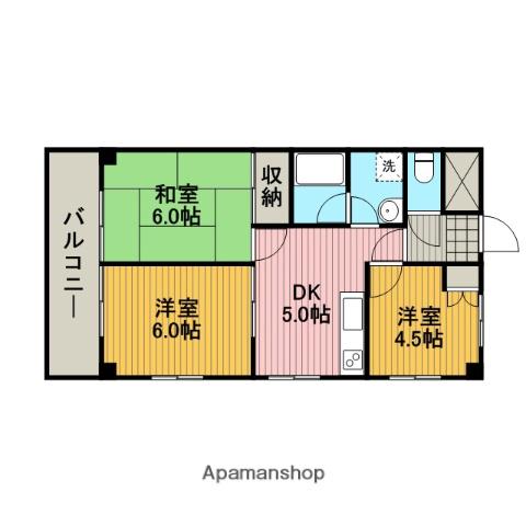 サガミベイサイドヒル(3DK/6階)の間取り写真