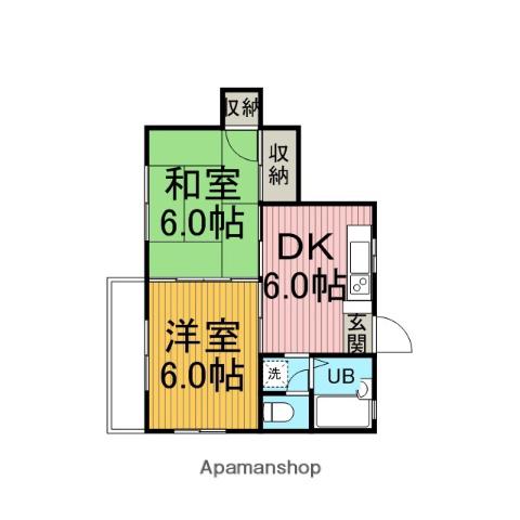ウィングス原宿(2DK/2階)の間取り写真