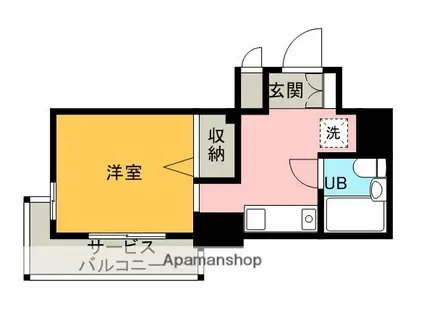 ウィンベルソロ相模原第1(1K/3階)の間取り写真