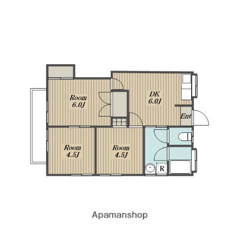座間コーポ(ワンルーム/2階)の間取り写真
